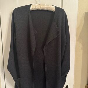 J Crew Juliette collarless sweater blazer charcoal grey size small